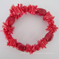 Rote Korallen elastisches Armband, Schmuck (BR121028)